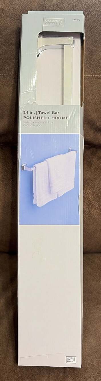 OakBrook Collection 24 in. Polished Chrome Towel Bar